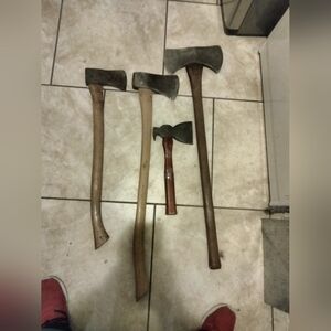Vintage-Style Wood Handle Axes Collection Lot Of 4